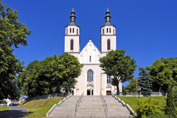 Fototapeta na wymiar Piatnica, Poland - the Transfiguration parish church in the town center of Piatnica, Lomza region, in north-eastern Poland