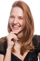 Fototapeta premium Portrait of funny emotional girl
