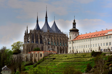 Fototapeta na wymiar Kutna hora Cathedral exterior view. Czech Republic.