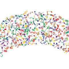 Musical Signs. Modern Background with Notes. Vector Element for Musical Poster, Banner, Advertising, Card. Minimalistic Simple Background.