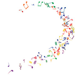 Musical Signs. Modern Background with Notes. Vector Element for Musical Poster, Banner, Advertising, Card. Minimalistic Simple Background.