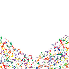 Musical Signs. Modern Background with Notes. Vector Element for Musical Poster, Banner, Advertising, Card. Minimalistic Simple Background.