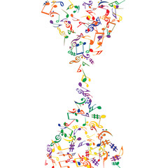 Musical Signs. Modern Background with Notes. Vector Element for Musical Poster, Banner, Advertising, Card. Minimalistic Simple Background.