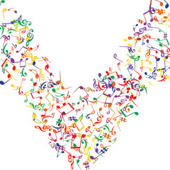 Musical Signs. Modern Background with Notes. Vector Element for Musical Poster, Banner, Advertising, Card. Minimalistic Simple Background.