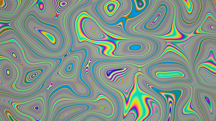 abstract rainbow holographic oil slick illustration. geometric wave colored stains. digital colorful background 