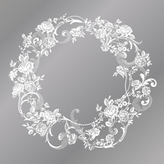 lace flowers frame decoration element