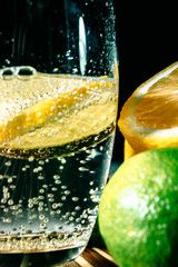 Lime and lemon splash with ice and some detox water