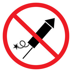 prohibited items pyrotechnics vector icons