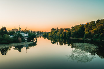 Fototapeta premium Early morning at the Southern Bug in Vinnytsia, Ukraine