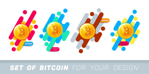 Bitcoin concept. bitcoin logo sign. Blockchain. Golden coin with bitcoin symbol. Digital money. vector illustration