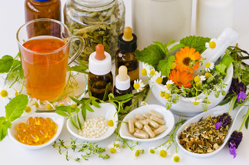 Alternative Medicine. Herbal Therapy. - obrazy, fototapety, plakaty