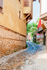 View of historical popular Cumalikizik village in Bursa