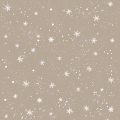 Seamless pattern with snow and snowflakes. Christmas and New Year background.