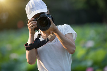 Photographer taking photo outdoor