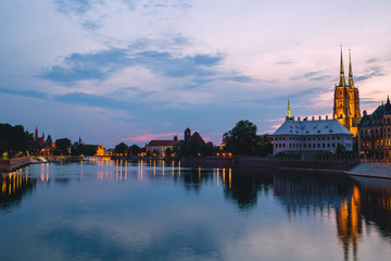 Zachód Słońca - Ostrów Tumski - Wrocław © Jakub