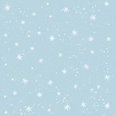 Seamless pattern with snow and snowflakes. Christmas and New Year background.