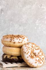 Donuts with salted caramel and chocolate