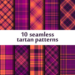 Set of seamless tartan patterns
