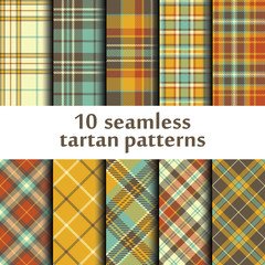 Set of seamless tartan patterns