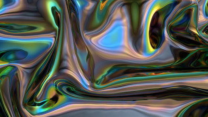 Abstract digital fabric. Sci-fi background.  Holographic foil.