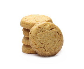 Traditional integral biscuits, cookies isolated on white background