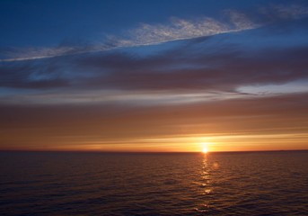 Fototapeta na wymiar Baltic Sunset Off Finland Coast