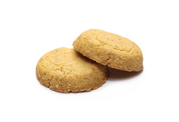Traditional integral biscuits, cookies isolated on white background