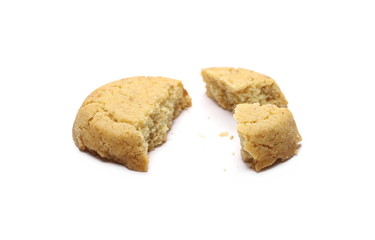 Traditional integral biscuits, cookies isolated on white background