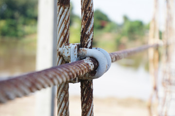 rusted in steel rope