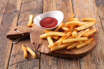 french fries and ketchup