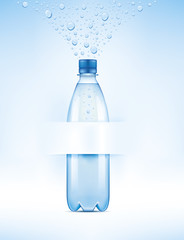 Water bottle with water drops and place for your text