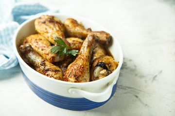 Baked chicken legs with spices