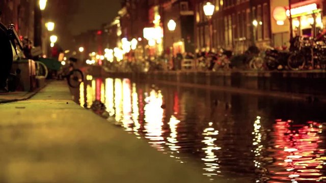 Amsterdam by night. FULL HD.