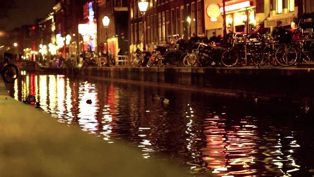 Amsterdam by night. FULL HD.