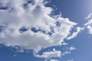 Naklejka na ściany i meble Blue sky and white clouds view open .