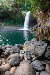 Fototapeta na wymiar The Bassin La Paix waterfall in Reunion Island
