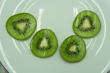 kiwi isolated on white background with clipping path .