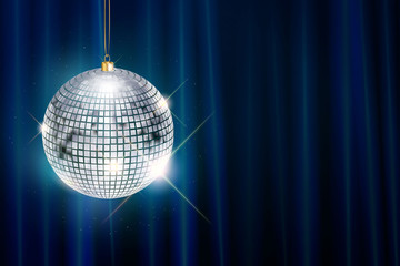 Obraz premium Disco ball with bright rays