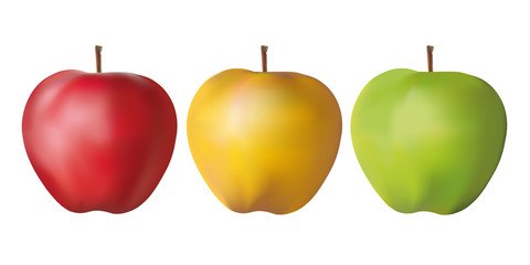 pomme - fruit - rouge - verte - jaune - couleur - santé - vitamine - diète - régime - présentation