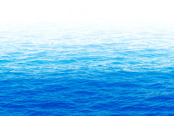 Blue Sea Water Surface with Gradual Transition to White