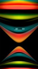 Abstract wave lines fluid rainbow style color stripes on black background. Artistic illustration for presentation, app wallpaper, banner or poster