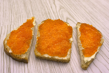 Red caviar close-up background Protein healthy food