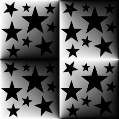 Obraz premium Decorative background with a five-pointed stars in a dark colors and shadows 