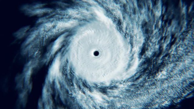 Camera flies out of the toilet in which is a hurricane, 3d animation.