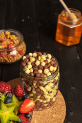 Healthy breakfast, close up