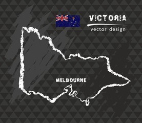 Map of Victoria, Chalk sketch vector illustration