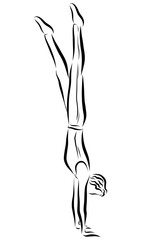 Sport, a man standing on his hands