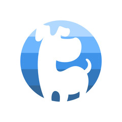 Nice Blue Circle Puppy Cute Dog Icon Logo