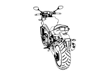 sketch of a sport motorcycle vector