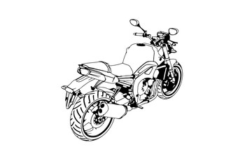 sketch of a sport motorcycle vector